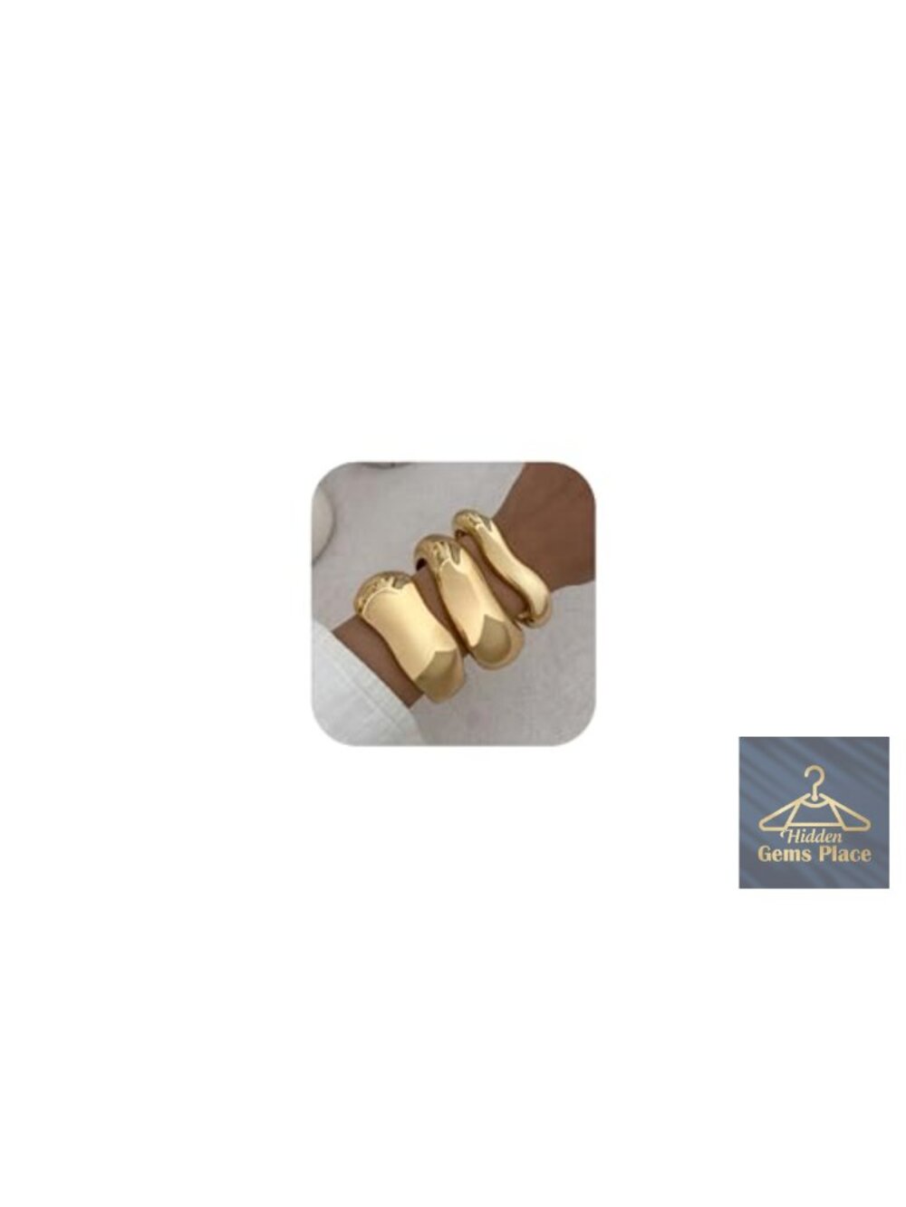 Chunky Gold Bangle Bracelets Irregular Cuff Fashion Stackable Statement Jewelry